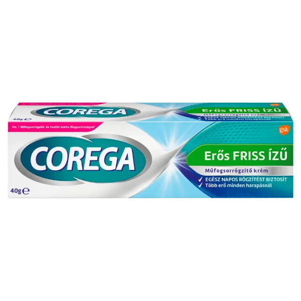 Corega Erős Friss ízű műfogsorrögzítő krém 40 g termékhez kapcsolódó kép