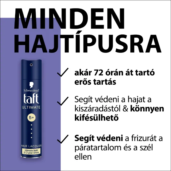Taft Ultimate hajlakk minden hajtípusra 250 ml termékhez kapcsolódó kép