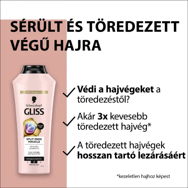 Gliss Split Ends Miracle sampon ionic komplex-szel és szőlőmag olajjal 250 ml termékhez kapcsolódó kép