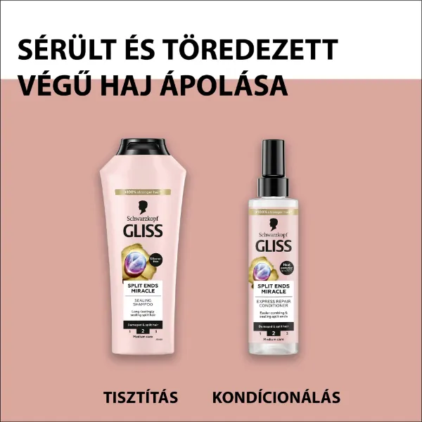 Gliss Split Ends Miracle sampon ionic komplex-szel és szőlőmag olajjal 250 ml termékhez kapcsolódó kép