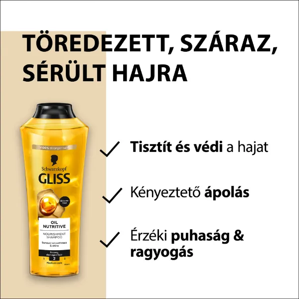 Gliss tápláló olaj sampon omega 9 olajsavval és marula olajjal 400 ml termékhez kapcsolódó kép