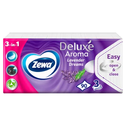 Zewa delux papírzsebkendő lavender 3 rétegű 90db termékhez kapcsolódó kép