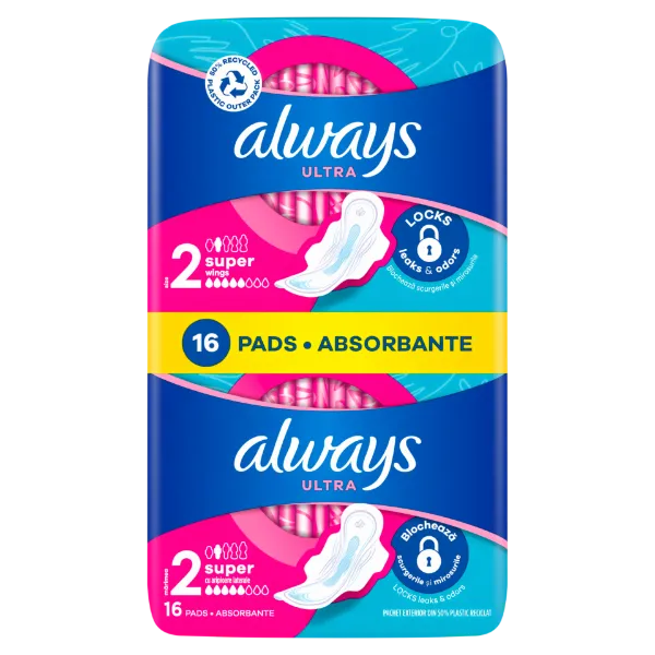 Always Ultra Super (2-es méret) Szárnyas Egészségügyi Betét, 16 Db termékhez kapcsolódó kép