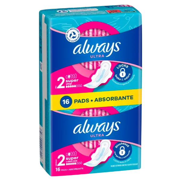 Always Ultra Super (2-es méret) Szárnyas Egészségügyi Betét, 16 Db termékhez kapcsolódó kép