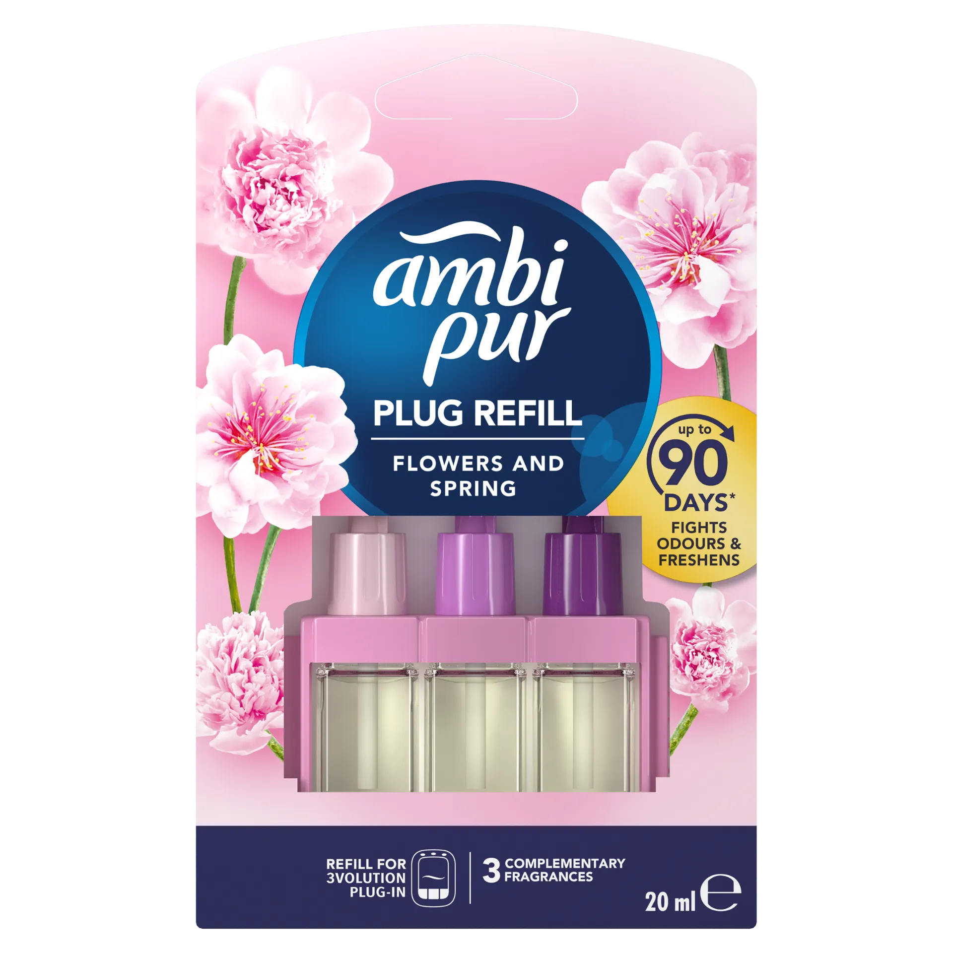 Ambi Pur 3Volution Flowers & Spring elektromos légfrissítő-utántöltő, 20ml