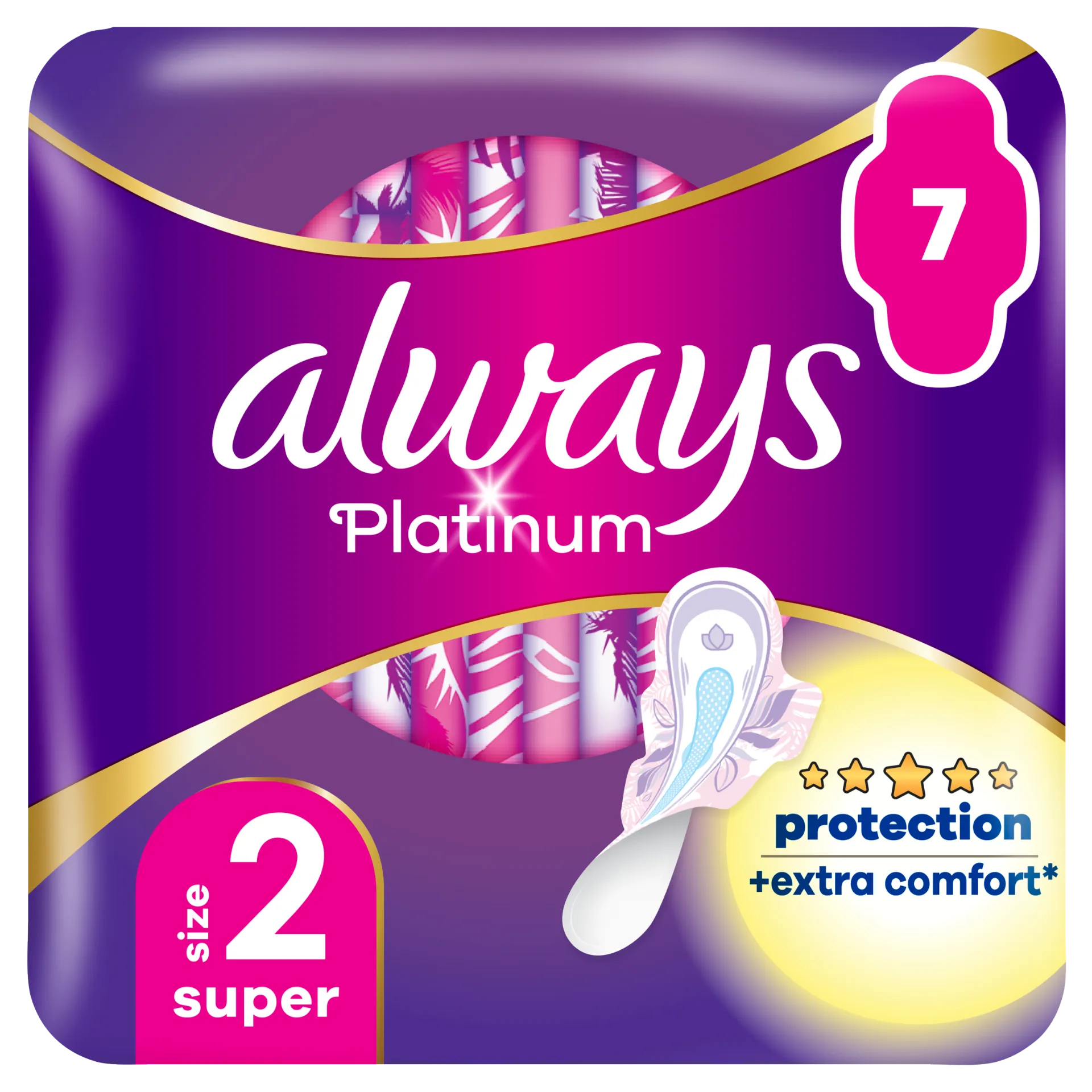 Always Platinum Super (2-es méret) Szárnyas Egészségügyi Betét, 7 db