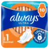 Always Ultra Normal (1-es méret) Szárnyas Egészségügyi Betét, 10 Db termékhez kapcsolódó kép