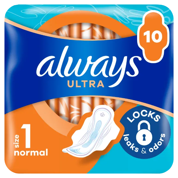 Always Ultra Normal (1-es méret) Szárnyas Egészségügyi Betét, 10 Db termékhez kapcsolódó kép