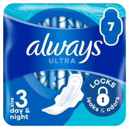 Always Ultra Day & Night (3-as méret) Szárnyas Egészségügyi Betét, 7 Db termékhez kapcsolódó kép