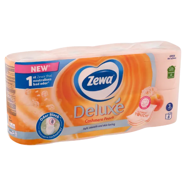 Zewa Deluxe Cashmere Peach toalettpapír 3 rétegű 8 tekercs termékhez kapcsolódó kép