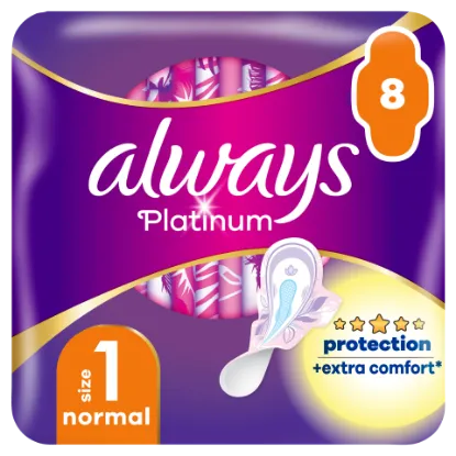 Always Platinum Normal (1-es méret) Szárnyas Egészségügyi Betét, 8 db termékhez kapcsolódó kép