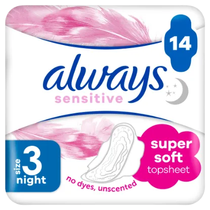 Always Ultra Sensitive Night (3-as Méret) Egészségügyi Betét, 14 db termékhez kapcsolódó kép