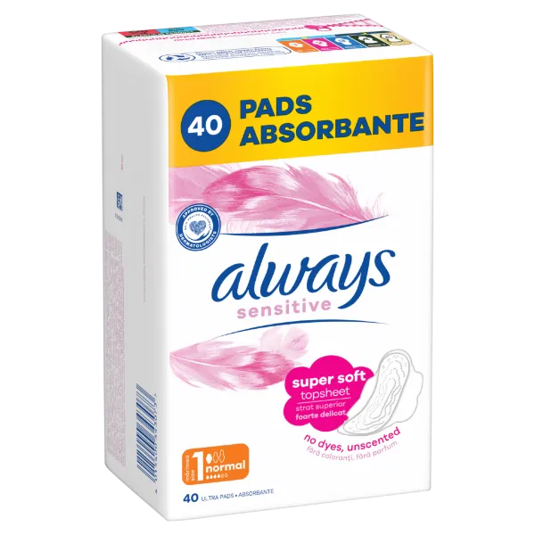 Always Ultra Sensitive Normal Plus (1-es méret) Egészségügyi Betét , 40 db termékhez kapcsolódó kép
