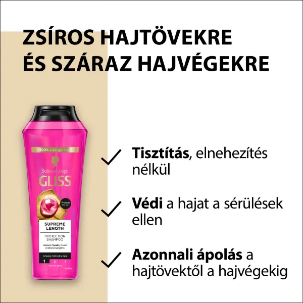Gliss Supreme Length sampon biotin komplex-szel & bazsarózsával 400 ml termékhez kapcsolódó kép