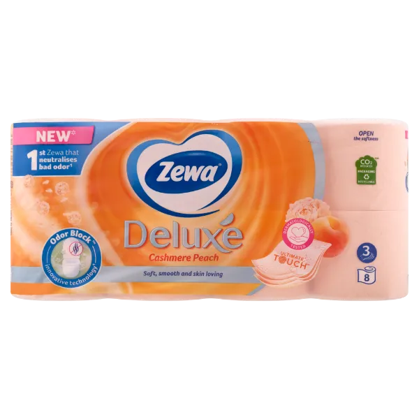 Zewa Deluxe Cashmere Peach toalettpapír 3 rétegű 8 tekercs termékhez kapcsolódó kép