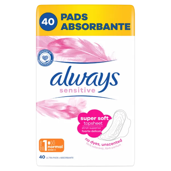 Always Ultra Sensitive Normal Plus (1-es méret) Egészségügyi Betét , 40 db termékhez kapcsolódó kép