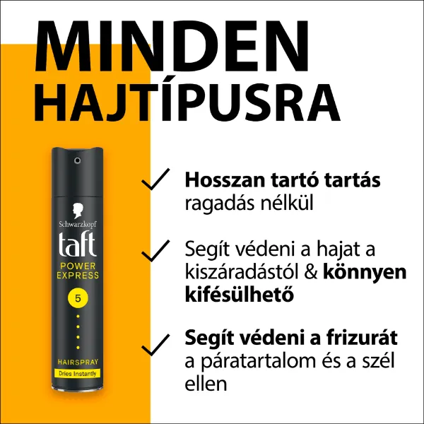 Taft Power Express hajlakk minden hajtípusra 250 ml termékhez kapcsolódó kép