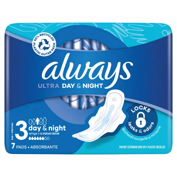 Always Ultra Day & Night (3-as méret) Szárnyas Egészségügyi Betét, 7 Db termékhez kapcsolódó kép