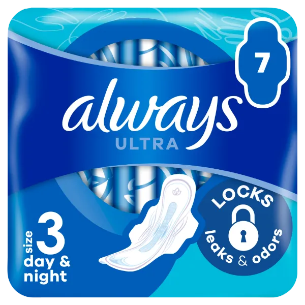 Always Ultra Day & Night (3-as méret) Szárnyas Egészségügyi Betét, 7 Db termékhez kapcsolódó kép