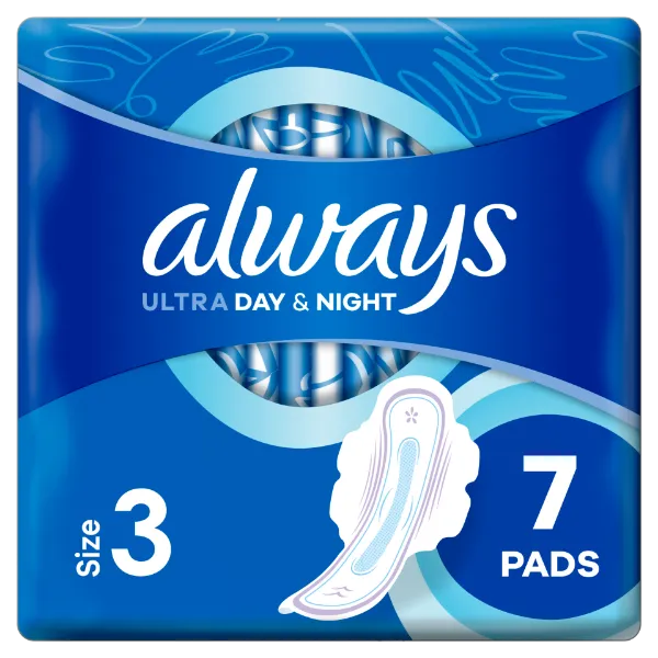Always Ultra Day & Night (3-as méret) Szárnyas Egészségügyi Betét, 7 Db termékhez kapcsolódó kép