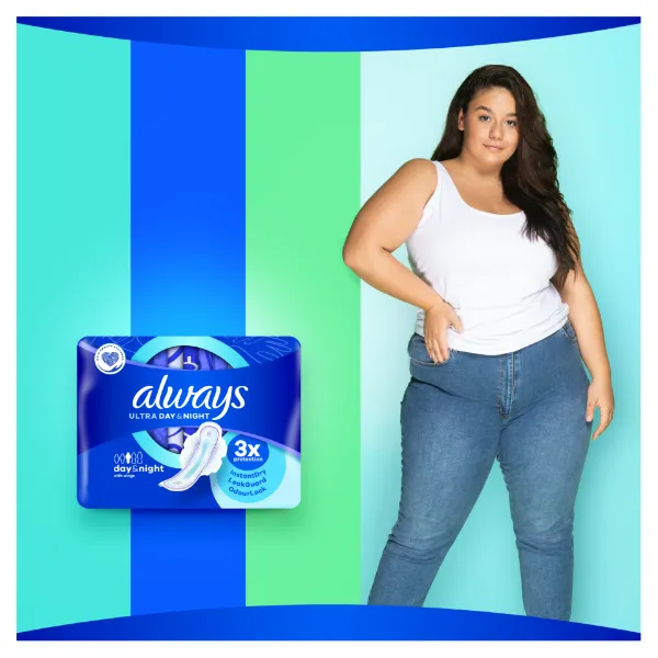 Always Ultra Day & Night (3-as méret) Szárnyas Egészségügyi Betét, 14 Db termékhez kapcsolódó kép
