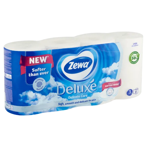 Zewa Deluxe Delicate Care 3 rétegű toalettpapír 8 tekercs termékhez kapcsolódó kép