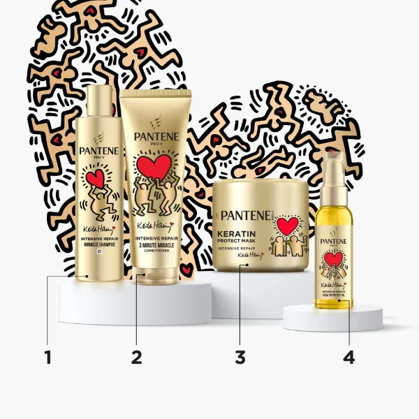 Pantene x Keith Haring különleges művészkiadás balzsam 220ml. Száraz, károsodott hajra termékhez kapcsolódó kép