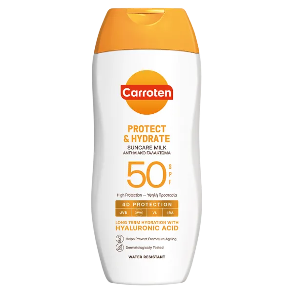 Carroten Protect & Hydrate SPF50 naptej hialuronsavval 200 ml termékhez kapcsolódó kép