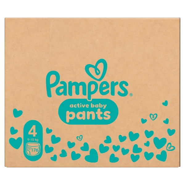 Pampers Active Baby Bugyipelenka, Méret 4, 176 Bugyipelenka, 9kg-15kg termékhez kapcsolódó kép