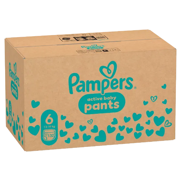 Pampers Active Baby Bugyipelenka, Méret 6, 132 Bugyipelenka, 13kg-19kg termékhez kapcsolódó kép