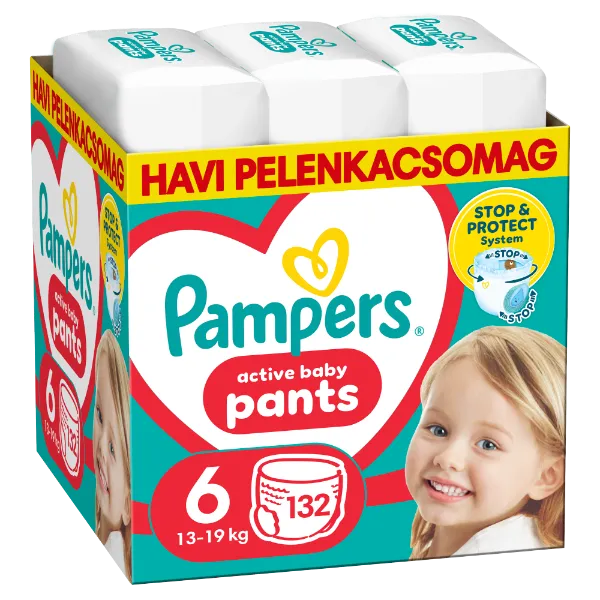 Pampers Active Baby Bugyipelenka, Méret 6, 132 Bugyipelenka, 13kg-19kg termékhez kapcsolódó kép