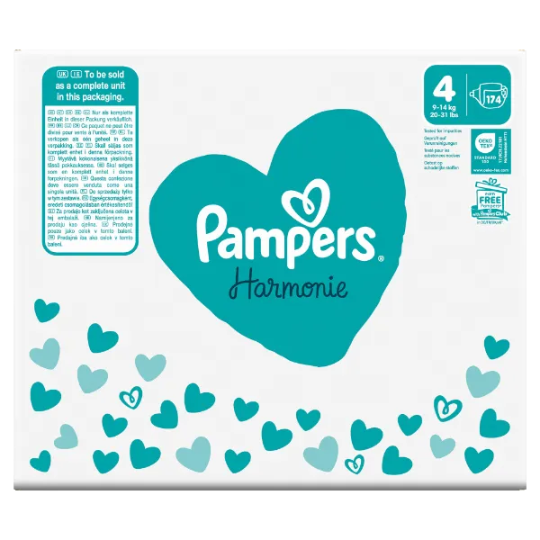 Pampers Harmonie Baby Pelenka, Méret: 4, 174 db Pelenka, 9kg-14kg termékhez kapcsolódó kép