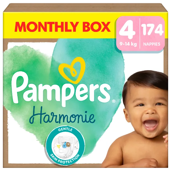 Pampers Harmonie Baby Pelenka, Méret: 4, 174 db Pelenka, 9kg-14kg termékhez kapcsolódó kép