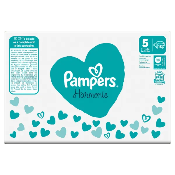 Pampers Harmonie Pelenka, Méret: 5, 152 Pelenka, 11kg-16kg termékhez kapcsolódó kép