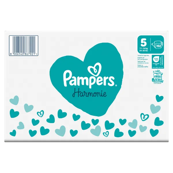 Pampers Harmonie Pelenka, Méret: 5, 152 Pelenka, 11kg-16kg termékhez kapcsolódó kép