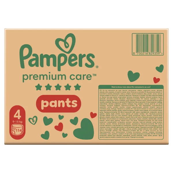 Pampers Premium Care Bugyipelenka, Méret: 4, 114 db, 9kg-15kg termékhez kapcsolódó kép