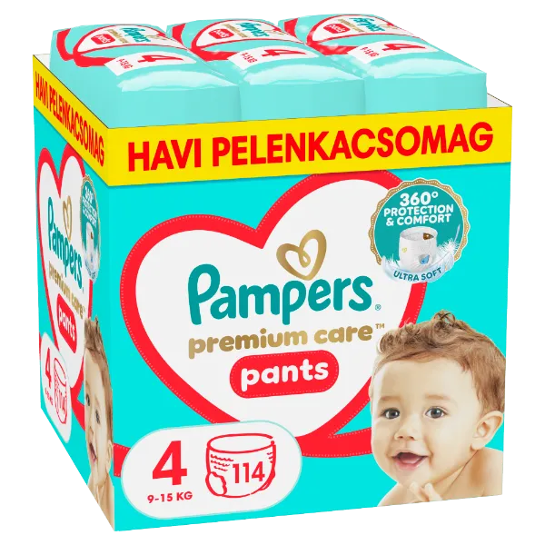 Pampers Premium Care Bugyipelenka, Méret: 4, 114 db, 9kg-15kg termékhez kapcsolódó kép
