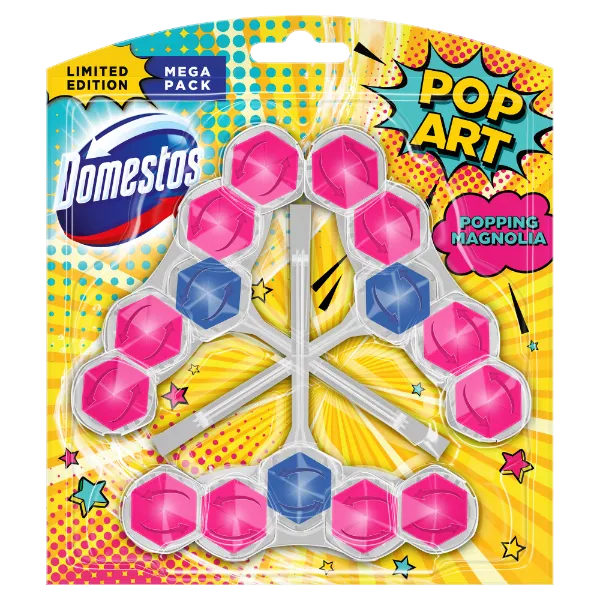 Domestos Power 5 Popping Magnolia WC frissítő blokk 3 x 55 g termékhez kapcsolódó kép