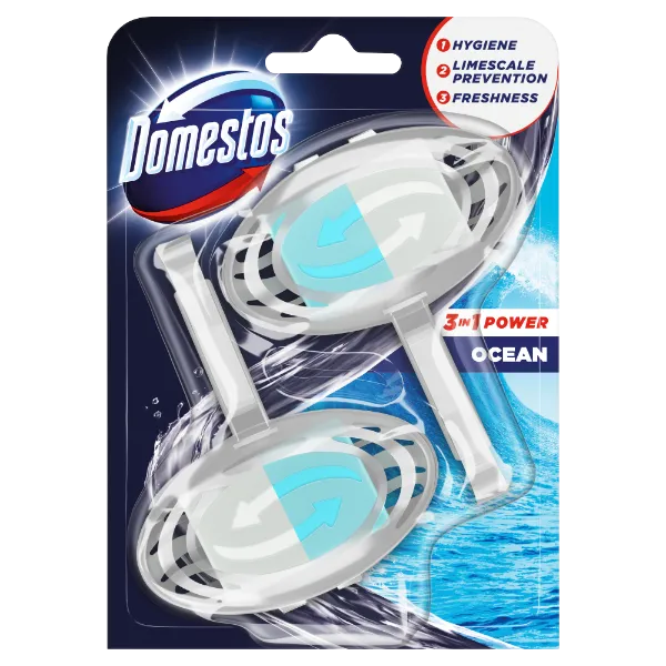 Domestos 3in1 Power Ocean WC-rúd 2 x 35 g termékhez kapcsolódó kép