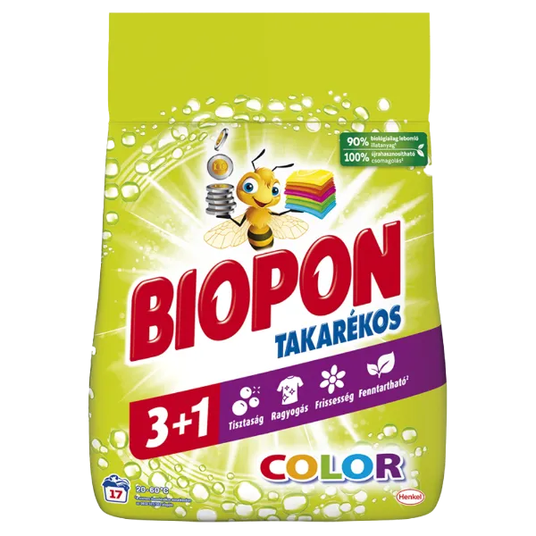 Biopon Takarékos Color mosószer színes ruhákhoz 17 mosás 1,02 kg  termékhez kapcsolódó kép