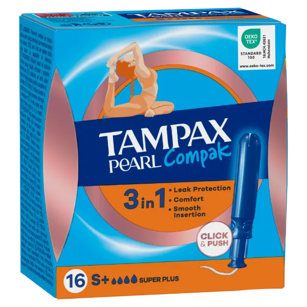 Tampax Pearl Compak Super Plus Applikátoros Tampon, 16 db termékhez kapcsolódó kép