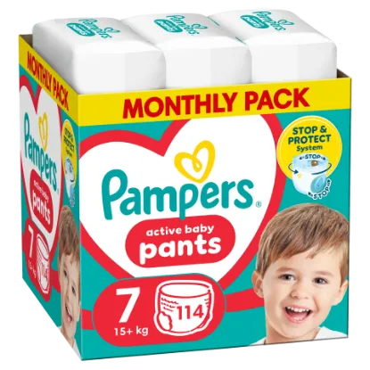 Pampers Active Baby Bugyipelenka, Méret 7, 114 Bugyipelenka, 15kg+ termékhez kapcsolódó kép