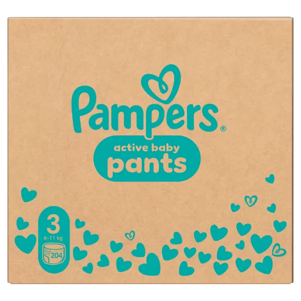 Pampers Active Baby Bugyipelenka - havi pelenkacsomag, Méret 3, 204 Bugyipelenka, 6kg-11kg termékhez kapcsolódó kép