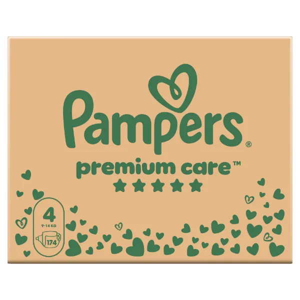 Pampers Premium Care - havi pelenkacsomag, Méret: 4, 174 Pelenka, 9kg-14kg termékhez kapcsolódó kép