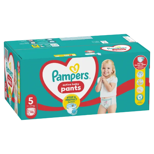 Pampers  Bugyipelenka, Méret: 5, 96 db Pelenka, 12kg-17kg termékhez kapcsolódó kép