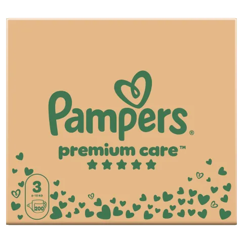 Pampers Premium Care Pelenka, 3 Méret, 200 db, 6kg-10kg termékhez kapcsolódó kép