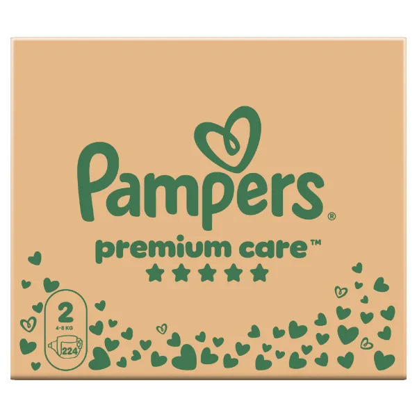 Pampers Premium Care - havi pelenkacsomag, Méret: 2, 224 Pelenka, 4kg-8kg termékhez kapcsolódó kép