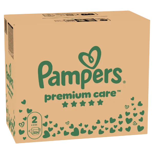 Pampers Premium Care - havi pelenkacsomag, Méret: 2, 224 Pelenka, 4kg-8kg termékhez kapcsolódó kép