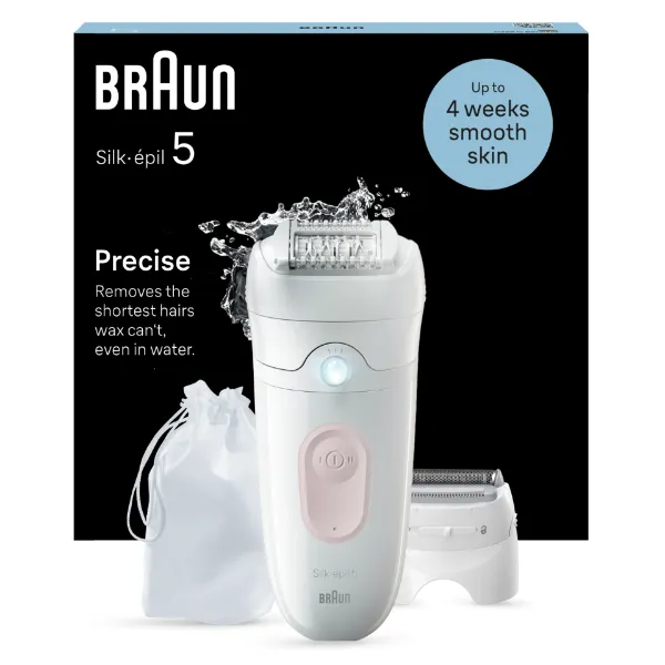 Braun Silk·épil 5, Epilátor az Egyszerű Szőrtelenítéshez, 5-030, Fehér/flamingó rózsaszín termékhez kapcsolódó kép