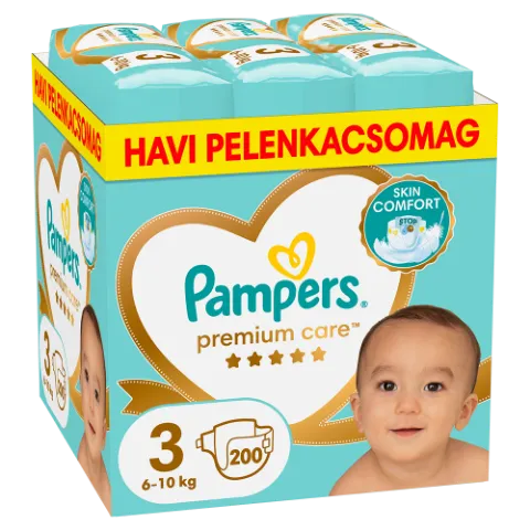 Pampers Premium Care Pelenka, 3 Méret, 200 db, 6kg-10kg termékhez kapcsolódó kép